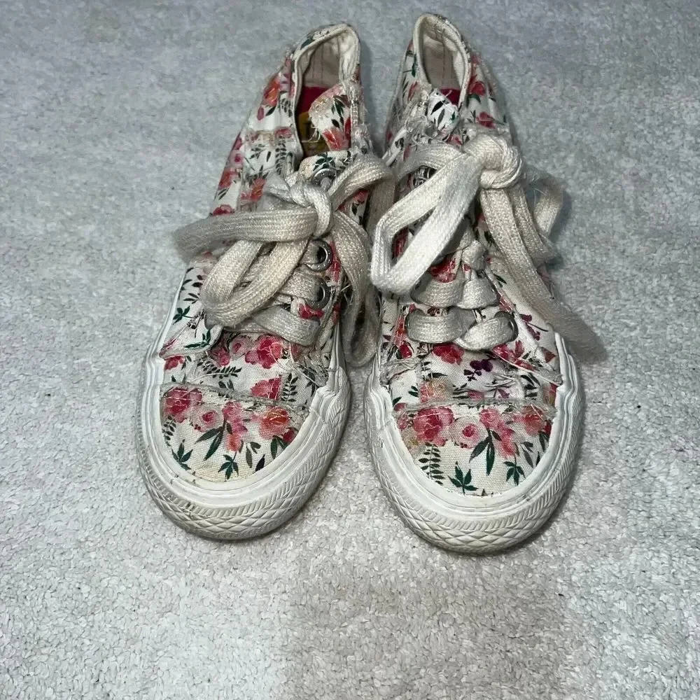 Blowfish Malibu Kids Girls Multicolor Sneaker 13 Lace Up Floral Athletic Shoes